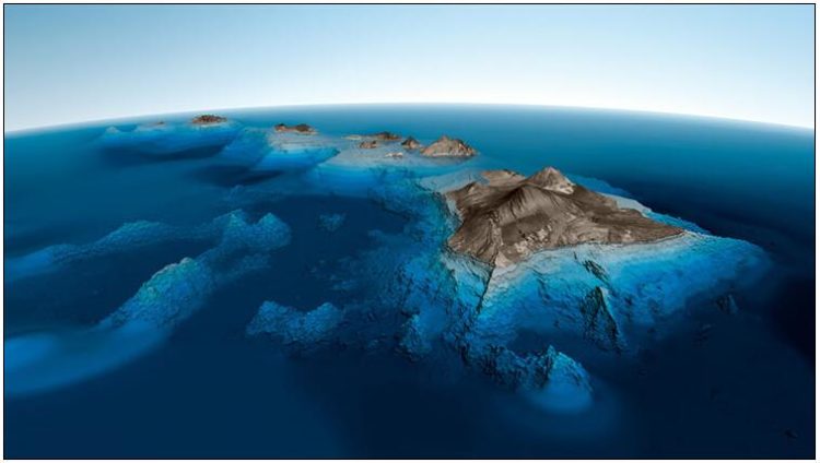 Relief model of the Hawaiian Islands
